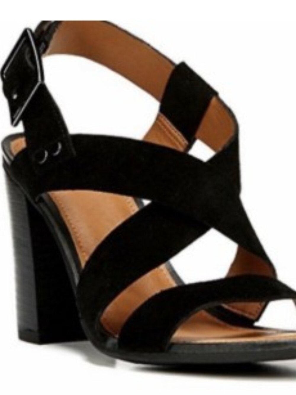 Franco Sarto Black Suede Sabine Slingback Sandals in Size 9.5M
